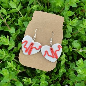 Nurse Doctor Heartbeat Clay Earrings